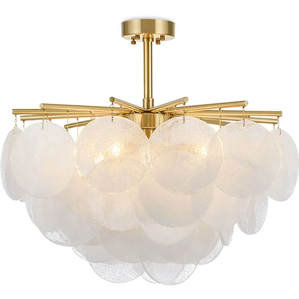  Lampe de plafond en nacre - Lampe suspendue à disques - Karl image 8