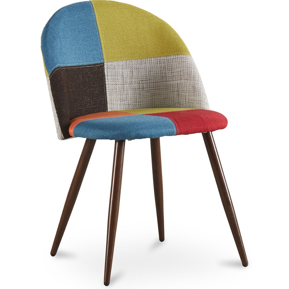 Chaise de salle à manger tapissée en patchwork - Style scandinave - Simona image 8