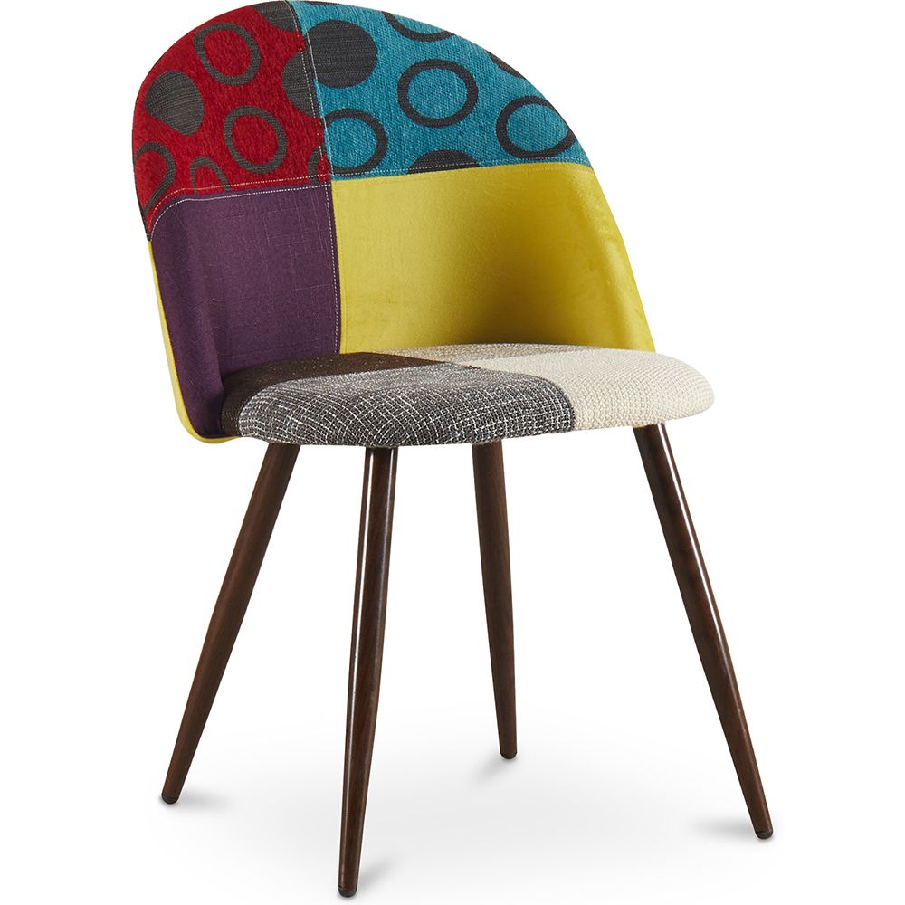 Chaise de salle à manger tapissée en patchwork - Style scandinave - Ray image 8