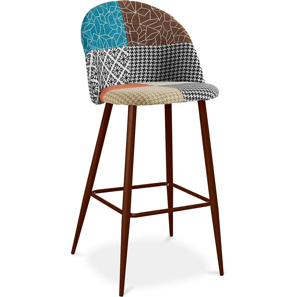 Tabouret Rembourré en Patchwork - Style Scandinave - Patty image 8