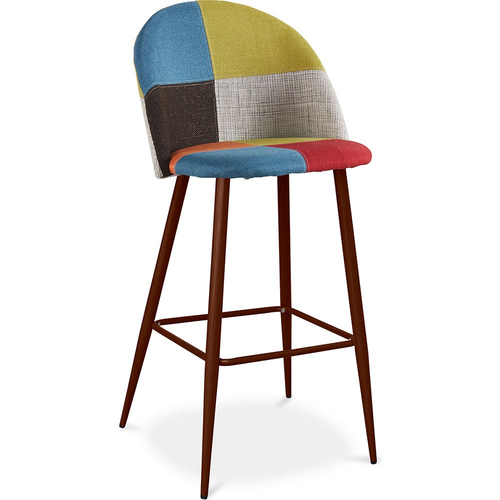 Tabouret Rembourré en Patchwork - Style Scandinave - Simona image 8
