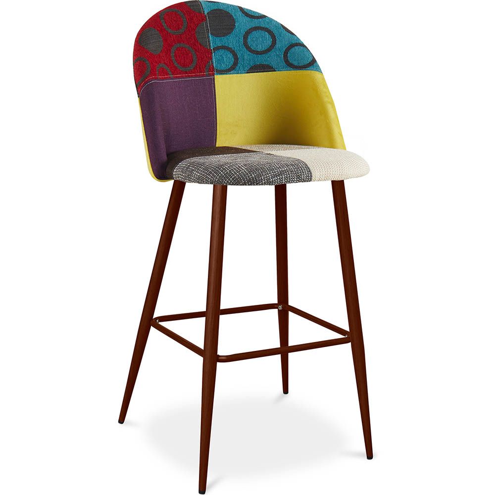 Tabouret Rembourré en Patchwork - Style Scandinave - Ray image 8