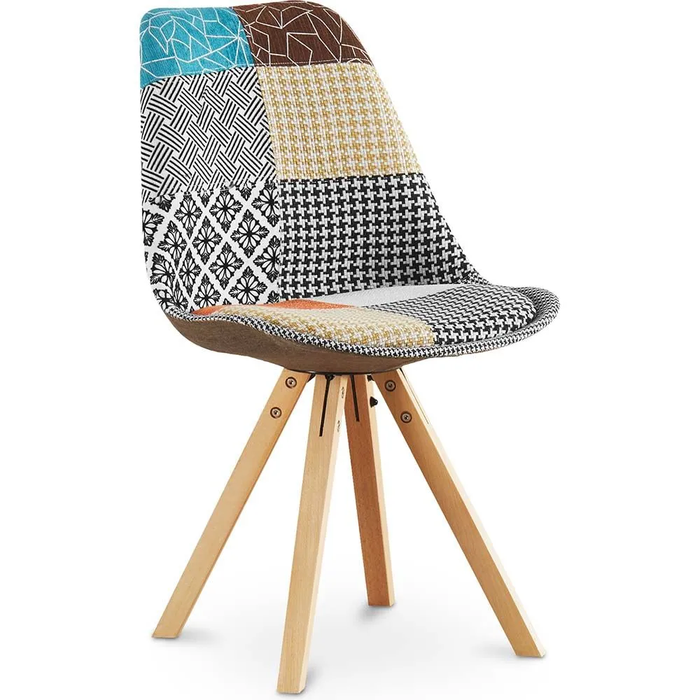 Chaise de Salle à Manger - Revêtement Patchwork - Patty image 8