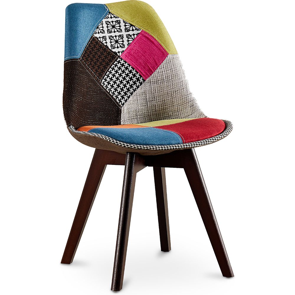 Chaise de Salle à Manger - Revêtement Patchwork - Simona image 8