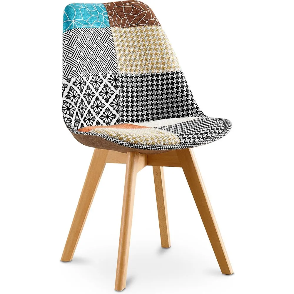Chaise de Salle à Manger - Revêtement Patchwork - Patty image 8