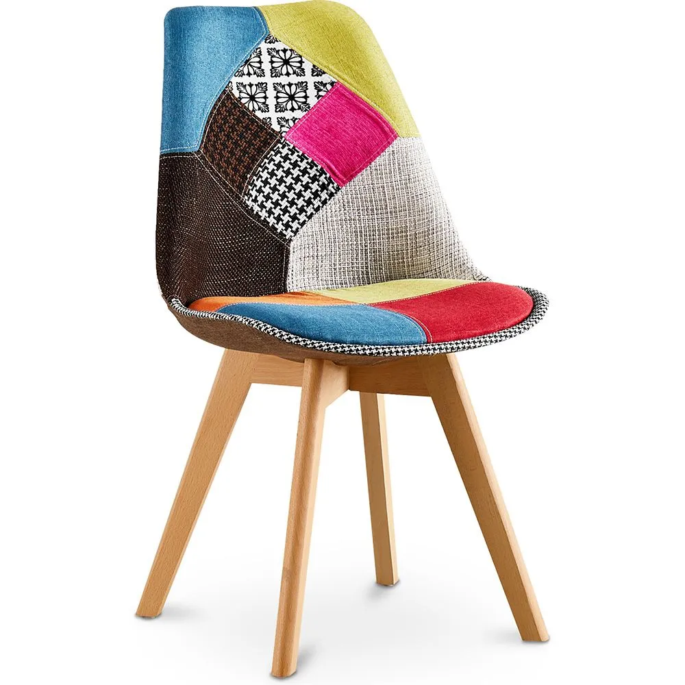 Chaise de Salle à Manger - Revêtement Patchwork - Simona image 8