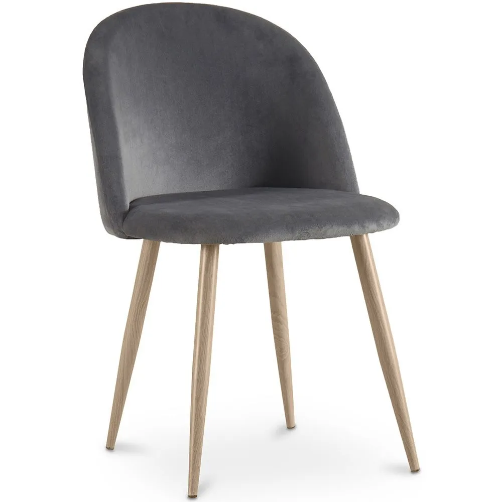 Chaise de salle à manger - Tapissée de velours - Style scandinave - Evelyne image 8