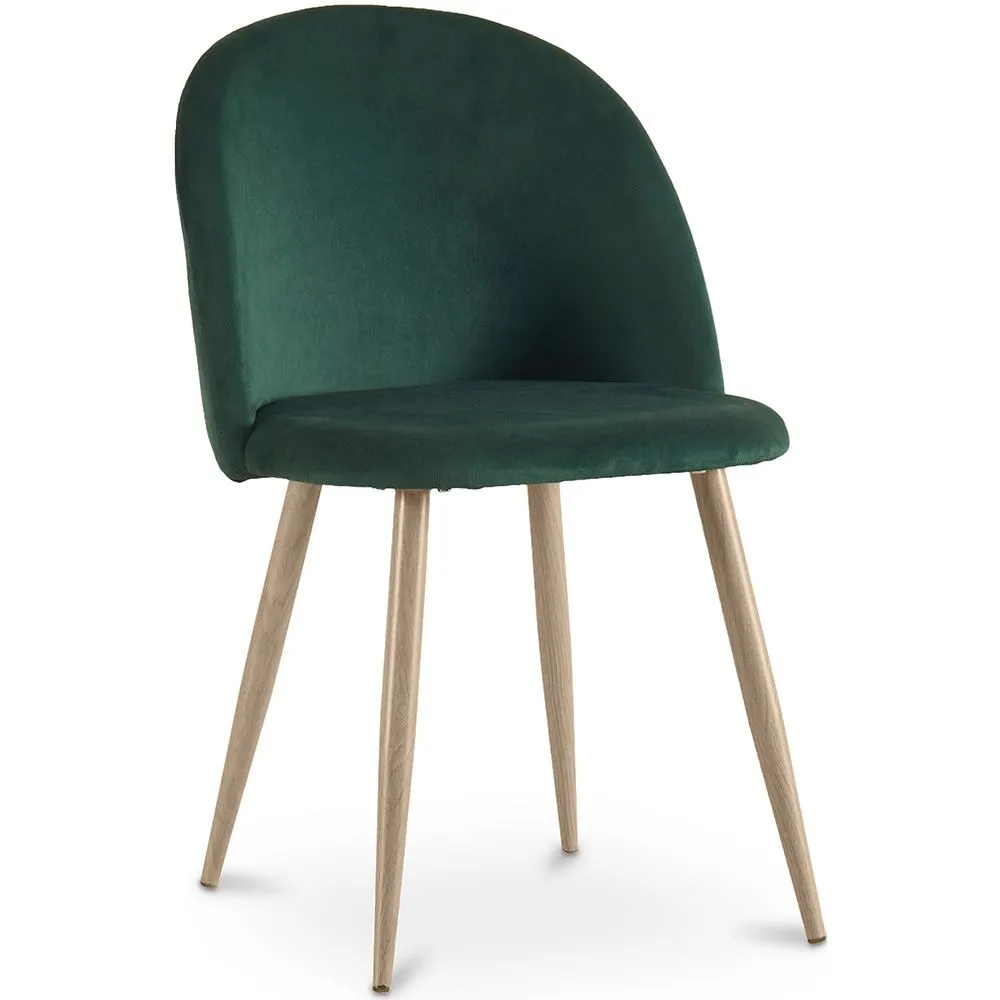 Chaise de salle à manger - Tapissée de velours - Style scandinave - Evelyne image 8