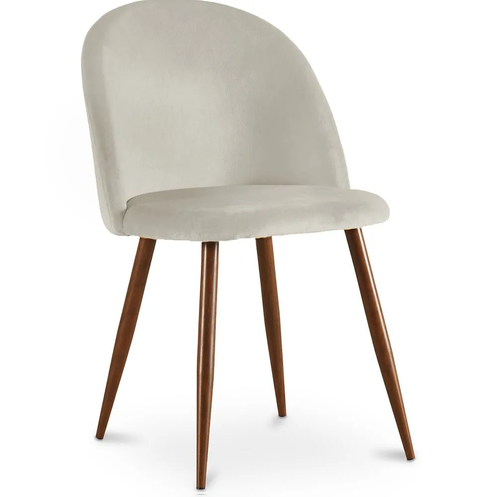 Chaise de salle à manger - Tapissée de velours - Design scandinave - Evelyne image 8