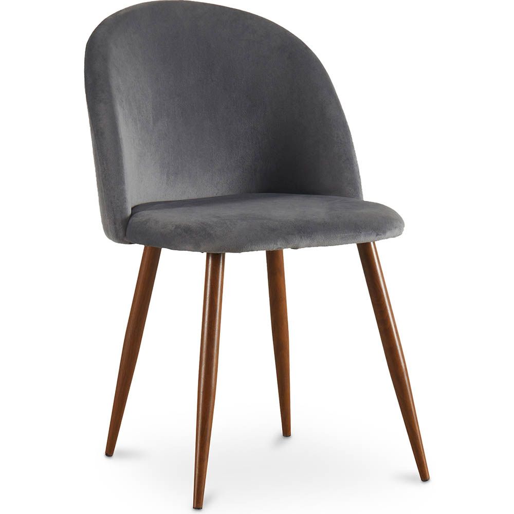 Chaise de salle à manger - Tapissée de velours - Design scandinave - Evelyne image 8