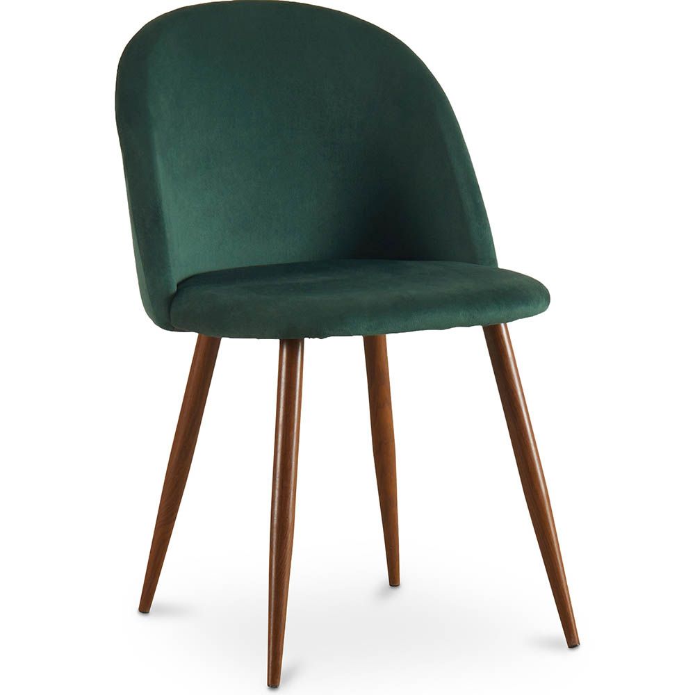 Chaise de salle à manger - Tapissée de velours - Design scandinave - Evelyne image 8