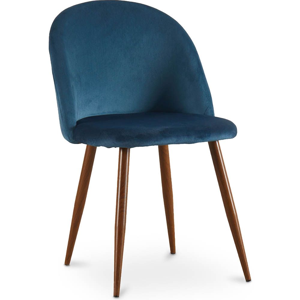 Chaise de salle à manger - Tapissée de velours - Design scandinave - Evelyne image 8