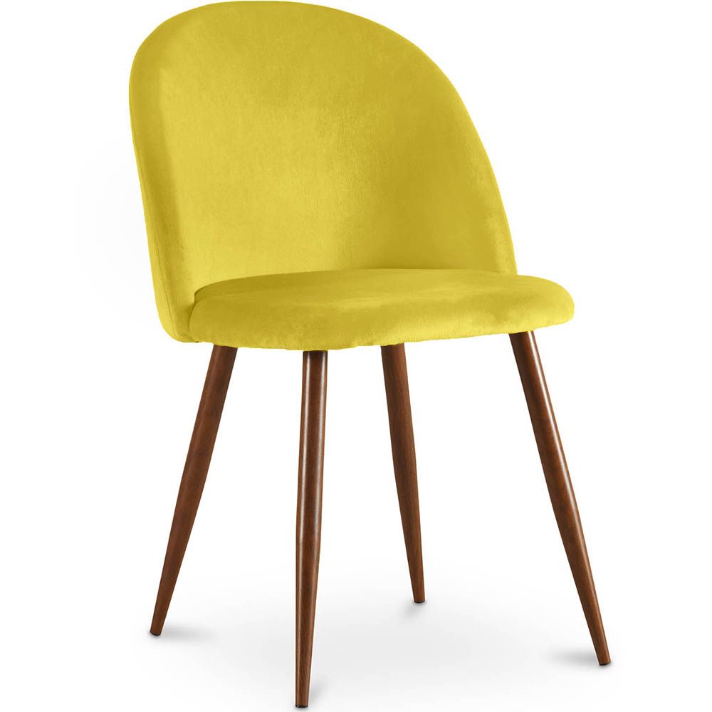 Chaise de salle à manger - Tapissée de velours - Design scandinave - Evelyne image 8