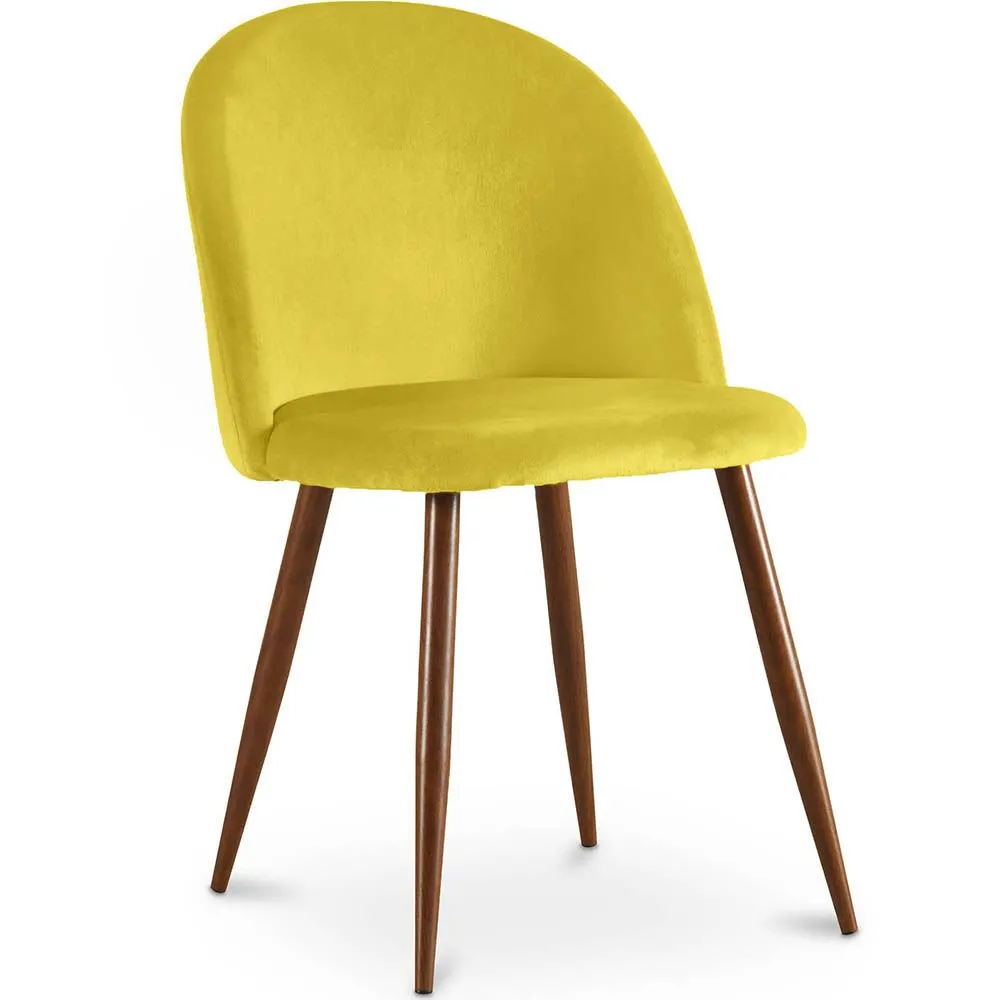 Chaise de salle à manger - Tapissée de velours - Design scandinave - Evelyne image 8