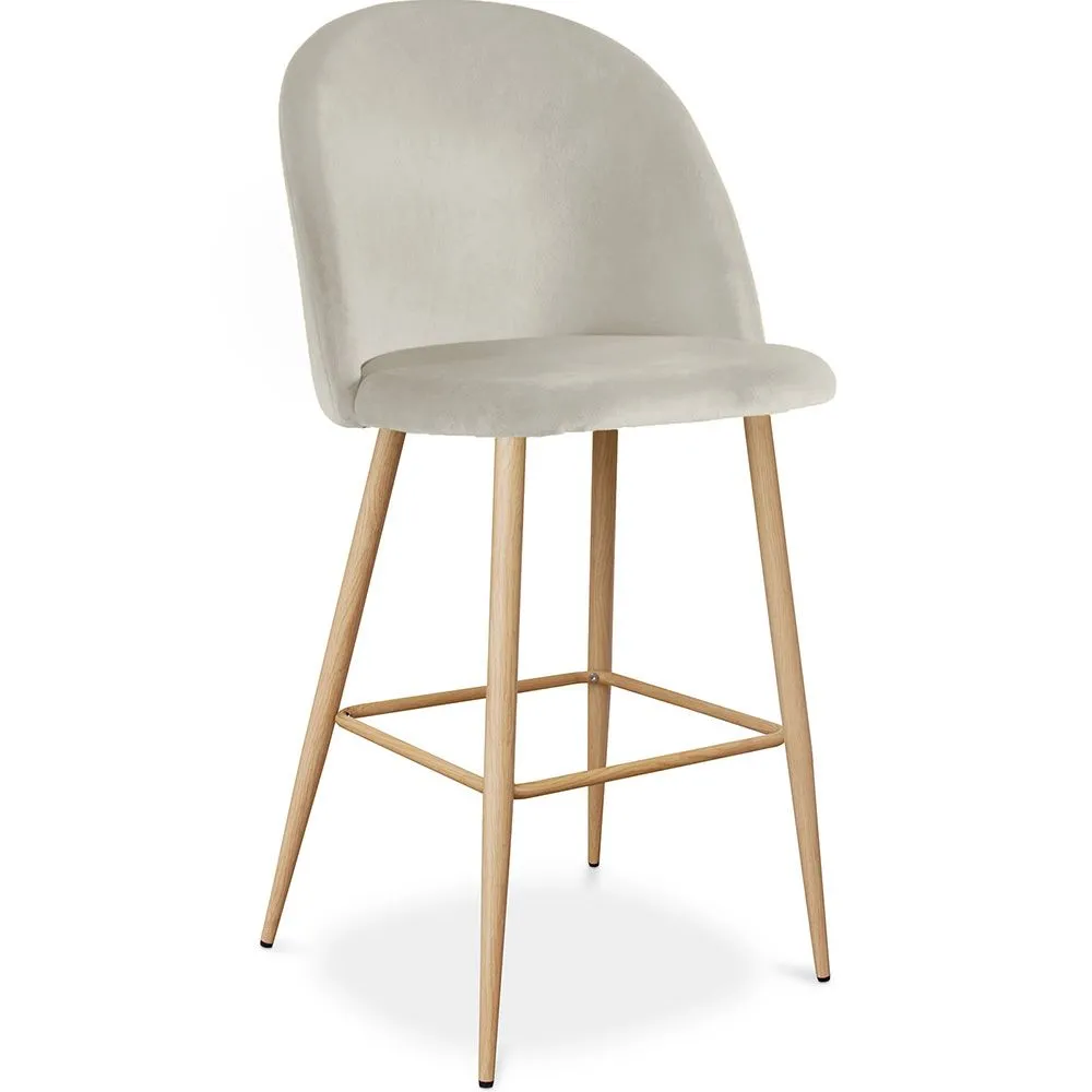 Tabouret tapissé en velours - Design scandinave - Evelyne image 8