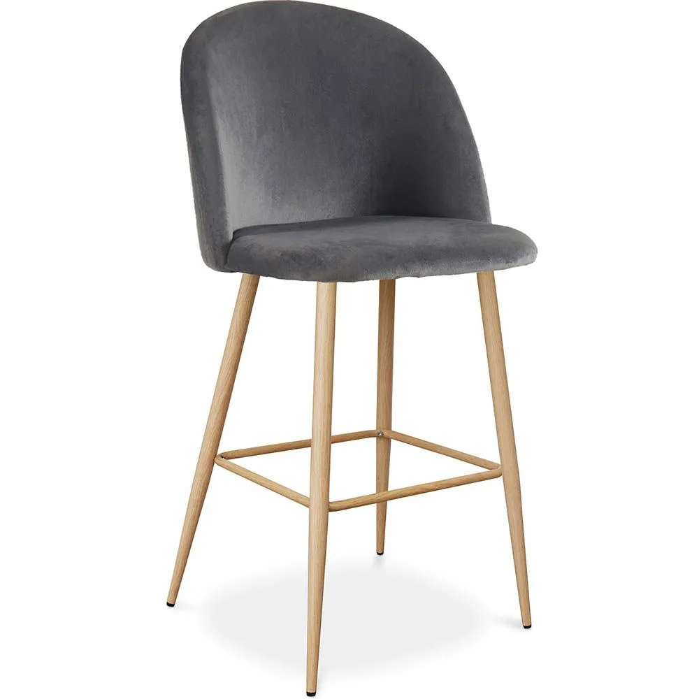 Tabouret tapissé en velours - Design scandinave - Evelyne image 8