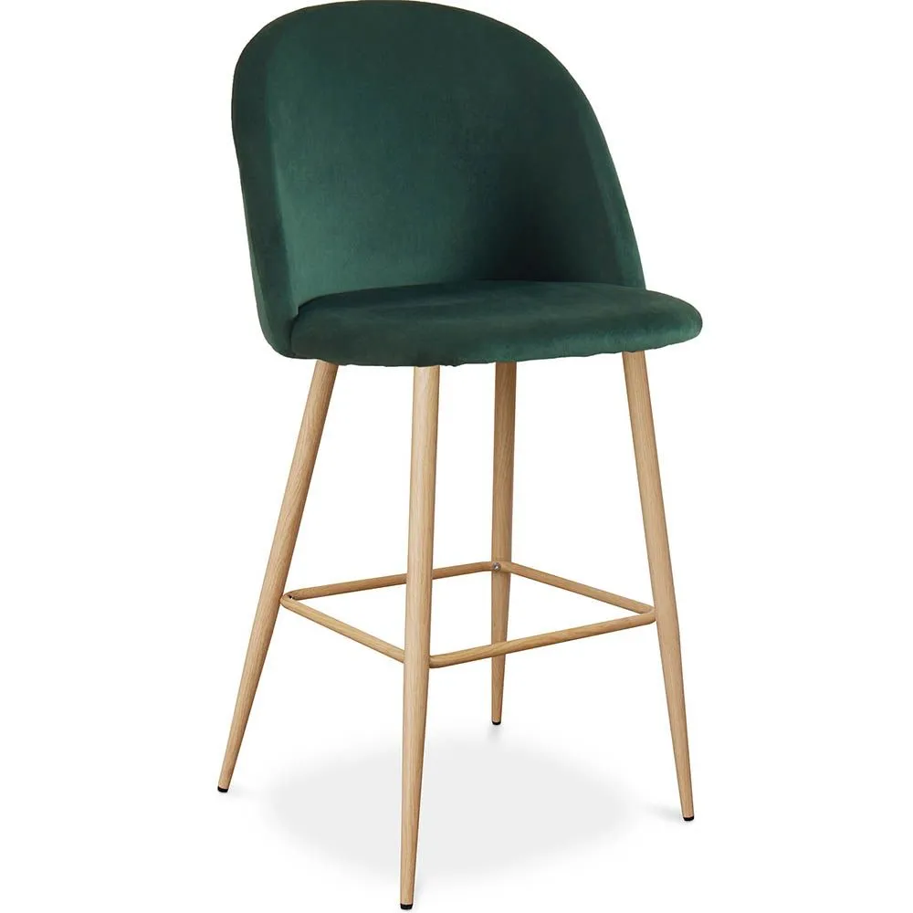 Tabouret tapissé en velours - Design scandinave - Evelyne image 8