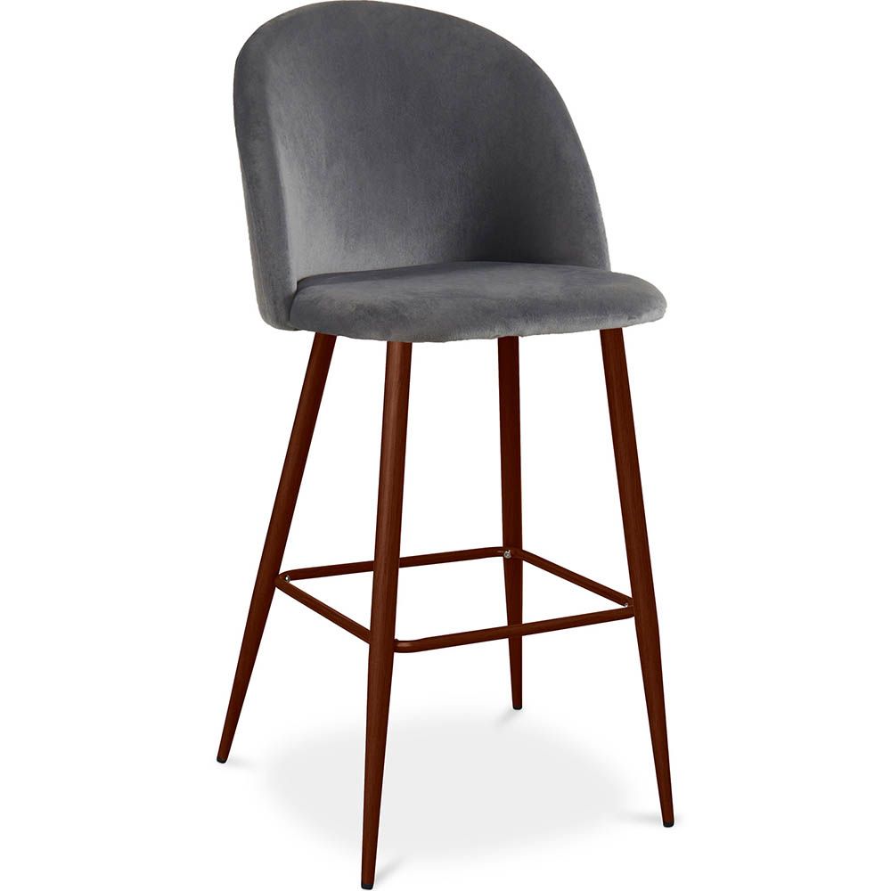 Tabouret tapissé en velours - Design scandinave - Evelyne image 8