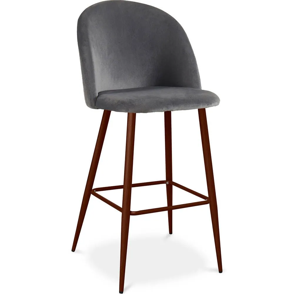 Tabouret tapissé en velours - Design scandinave - Evelyne image 8