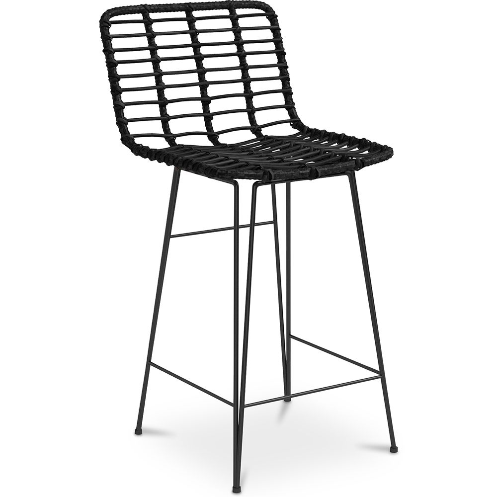 Tabouret de bar en osier - Boho Bali Design -65cm - Catori image 8