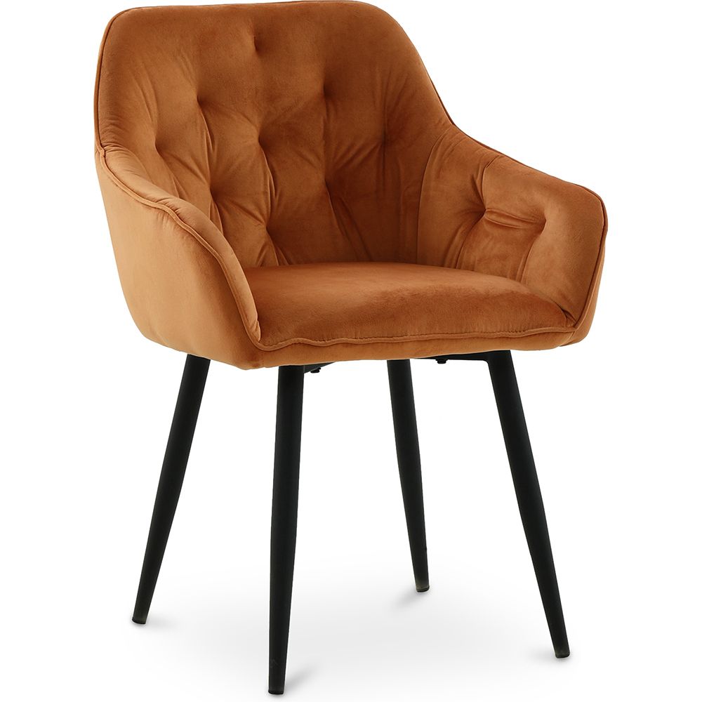 Chaise de salle à manger avec accoudoirs - tapissée de velours - Alene image 8