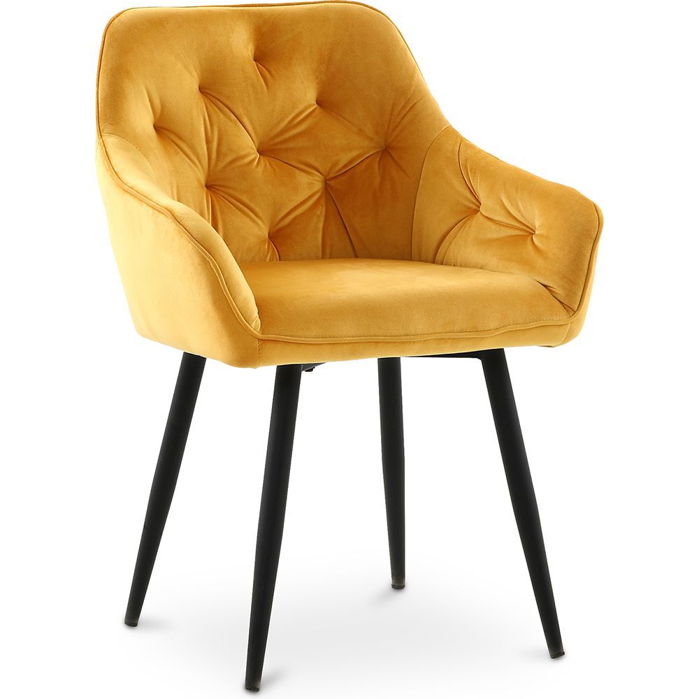 Chaise de salle à manger avec accoudoirs - tapissée de velours - Alene image 8