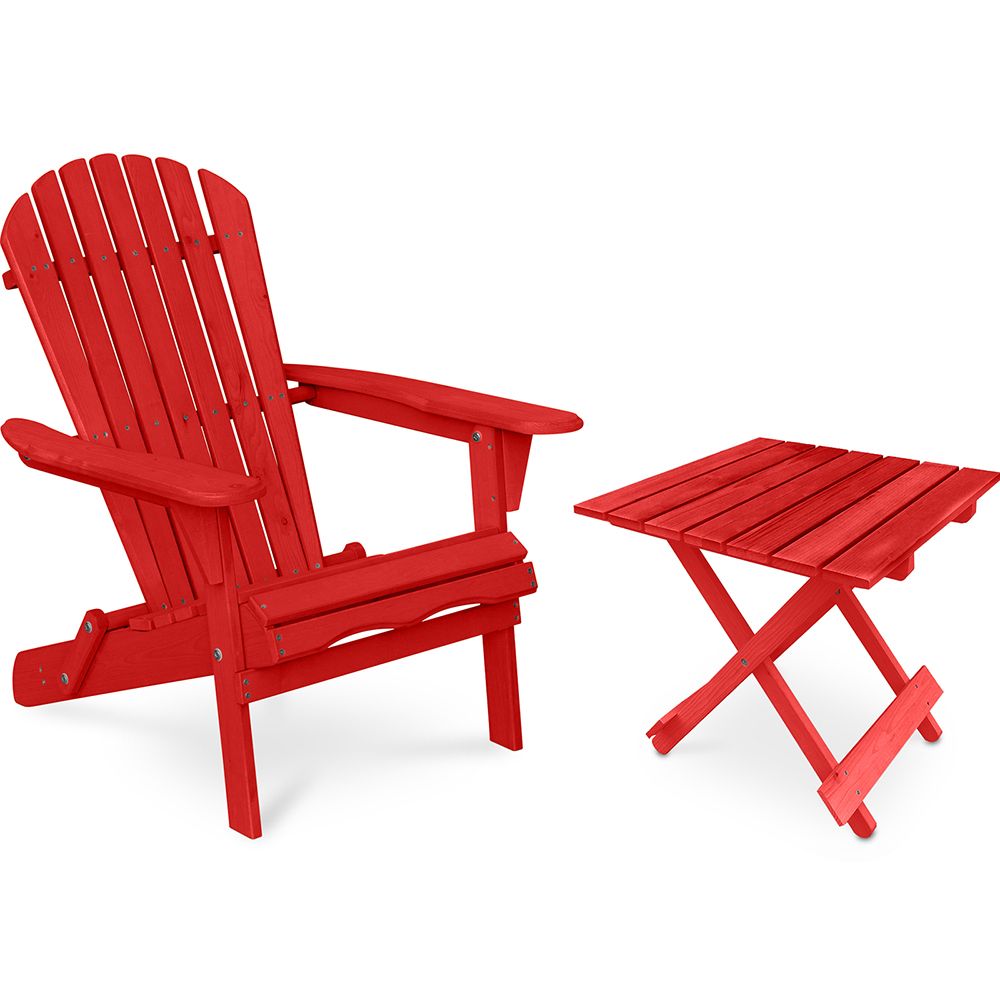Pack Chaise d'extérieur et Table d'extérieur et de jardin - Bois - Alana image 8