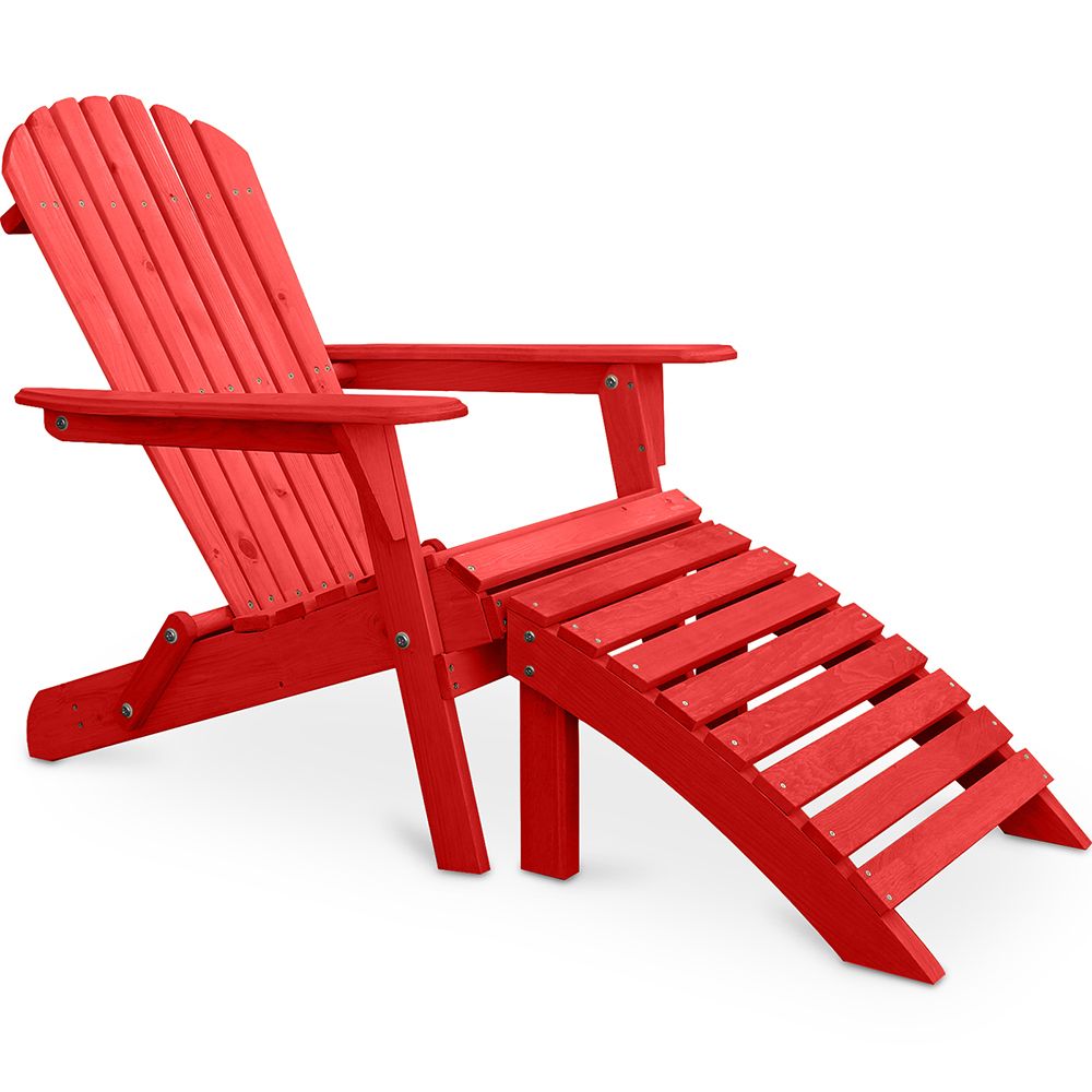 Chaise de terrasse avec repose-pieds - Chaise de jardin en bois - Alana image 8