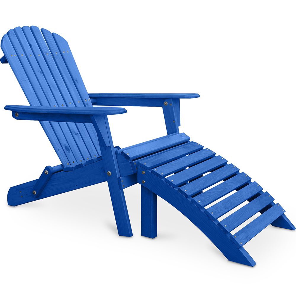 Chaise de terrasse avec repose-pieds - Chaise de jardin en bois - Alana image 8