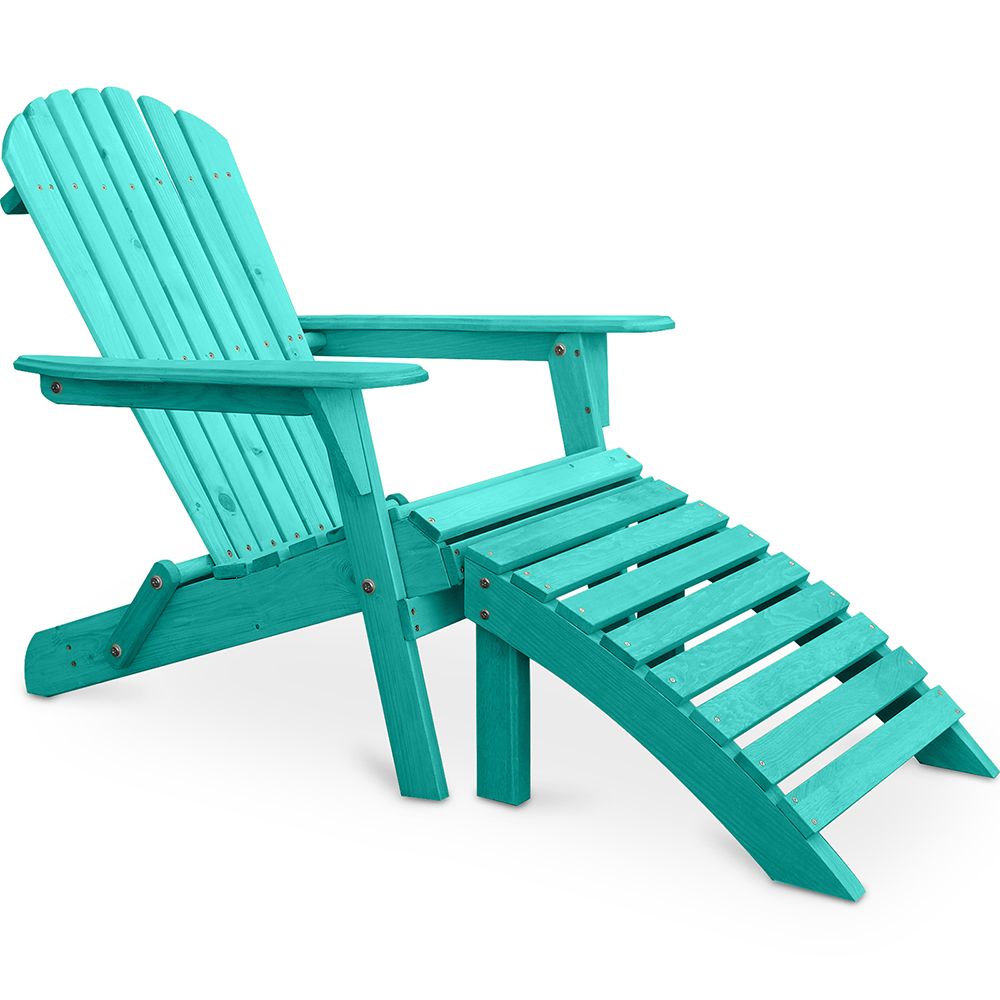 Chaise de terrasse avec repose-pieds - Chaise de jardin en bois - Alana image 8