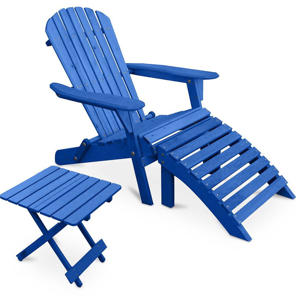 Pack Chaise d'extérieur avec pouf et table d'extérieur et de jardin - Bois - Alana image 8
