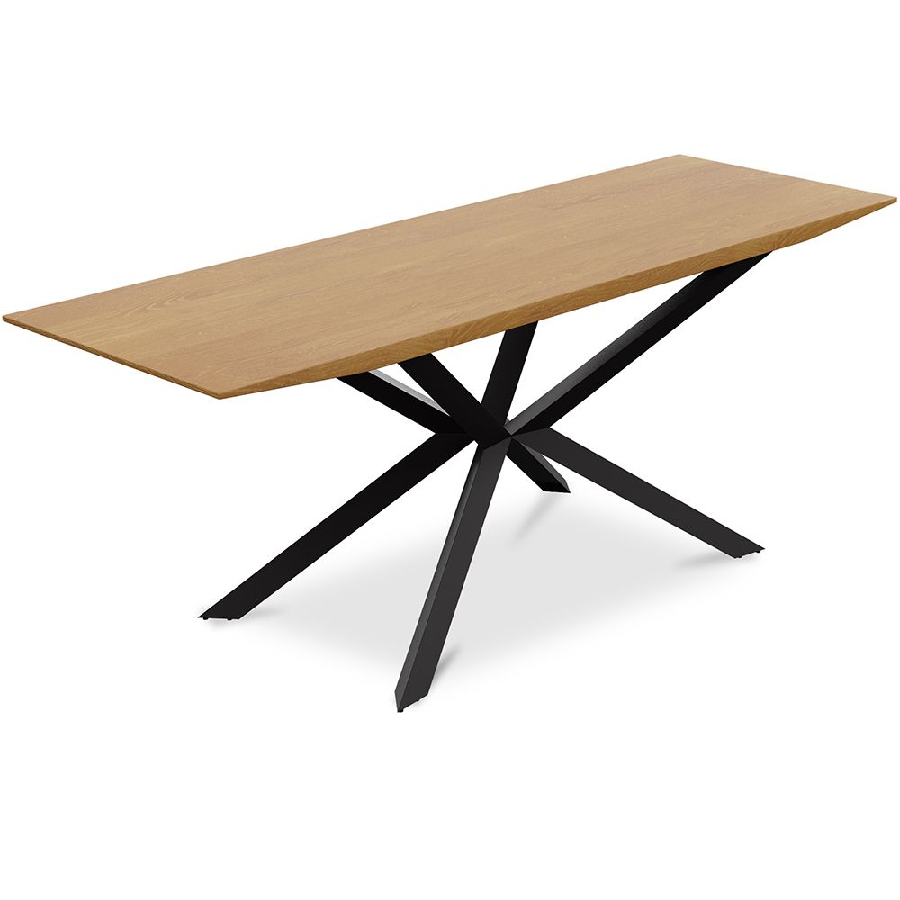 Table de salle à manger rectangulaire - Industrielle Bois et métal - Danr image 8