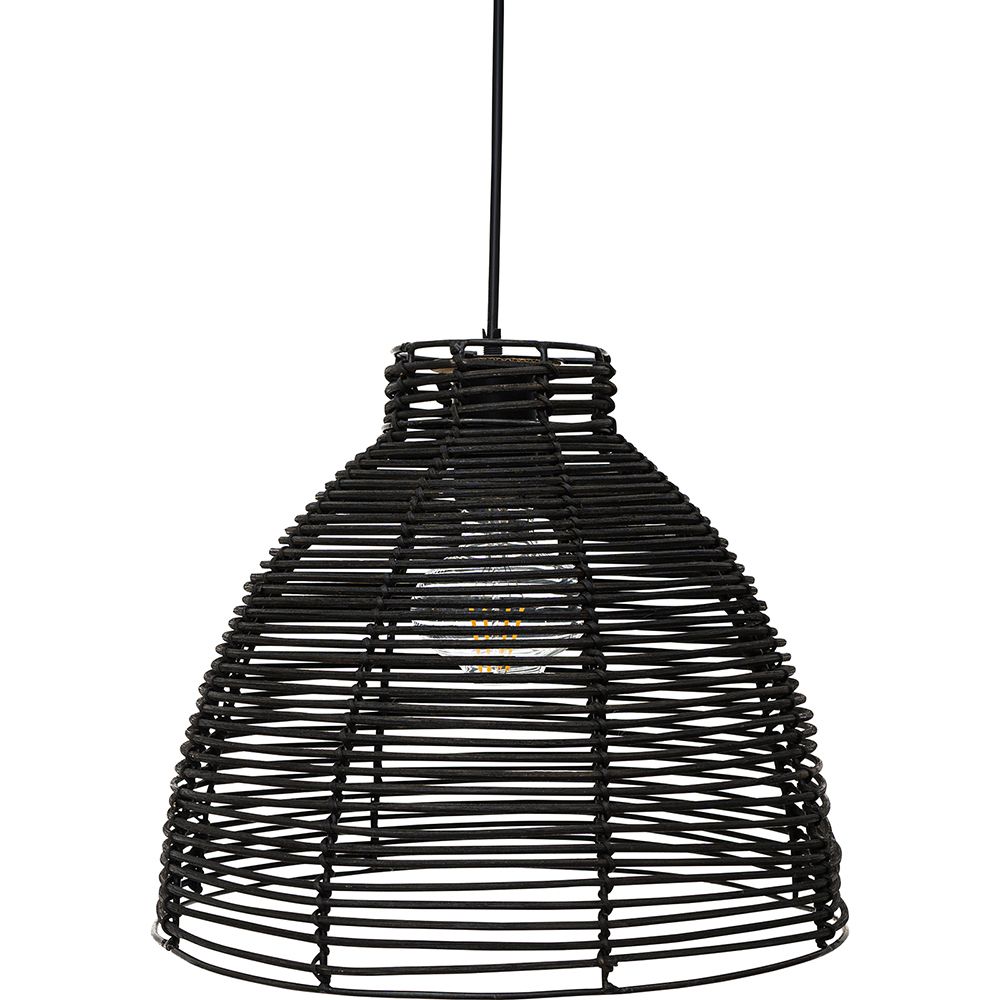 Lampe de plafond en rotin noir - Lampe suspendue de stile Boho Bali - Gian image 8