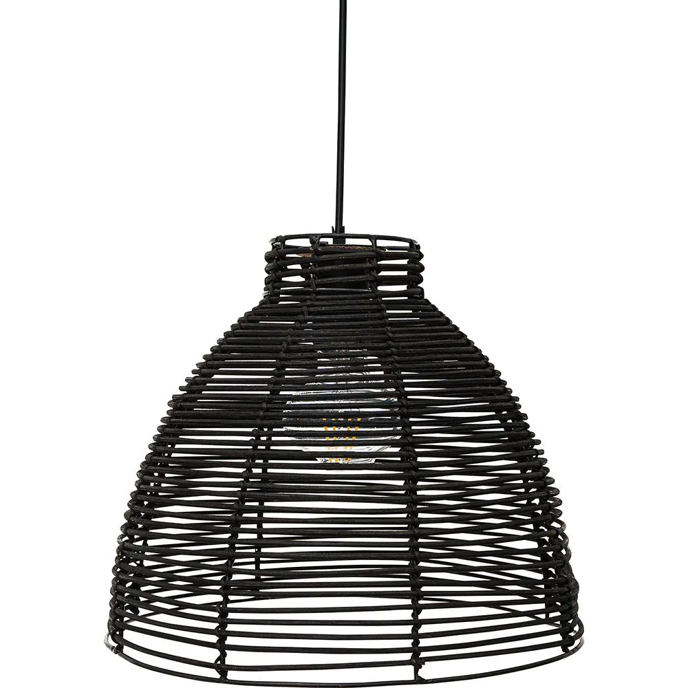 Lampe de plafond en rotin noir - Lampe suspendue de stile Boho Bali - Gian image 8