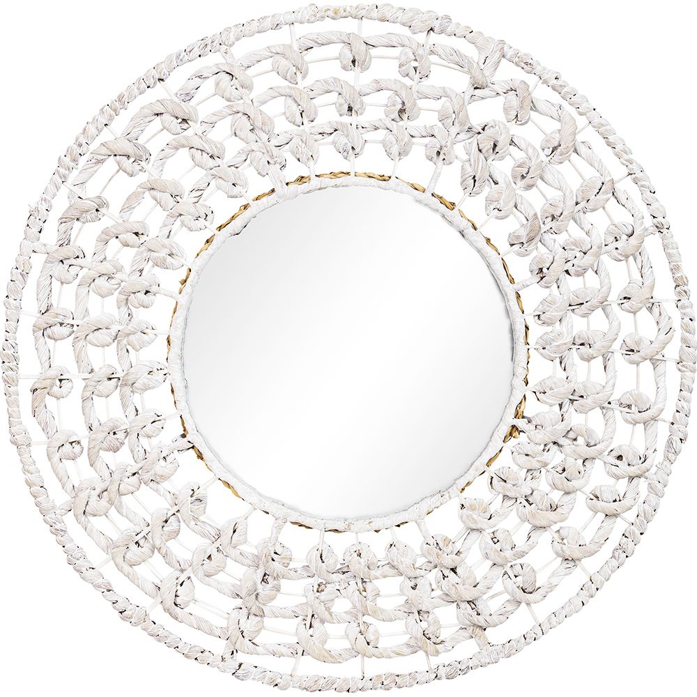 Miroir Mural - Design Rond Blanc Boho Bali (60 cm) - Lenai image 8