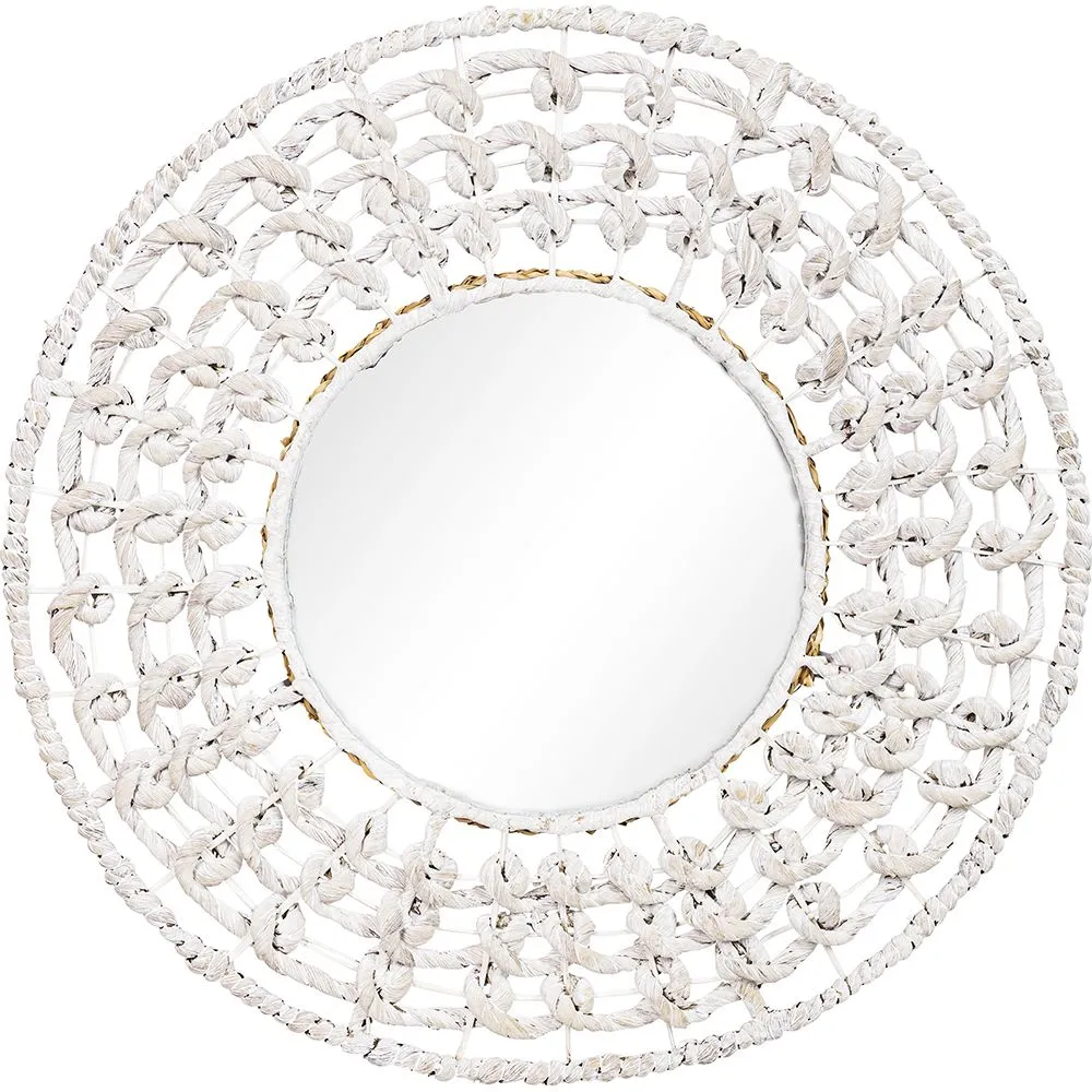 Miroir Mural - Design Rond Blanc Boho Bali (60 cm) - Lenai image 8