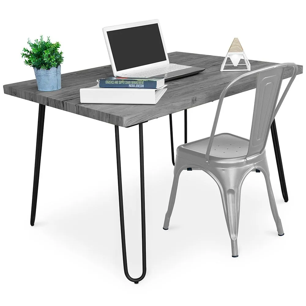 Ensemble de Bureau - Design Industriel 120cm - Hairpin + Chaise de Salle à Manger - Stylix image 8