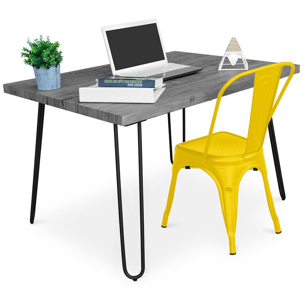 Ensemble de Bureau - Design Industriel 120cm - Hairpin + Chaise de Salle à Manger - Stylix image 8