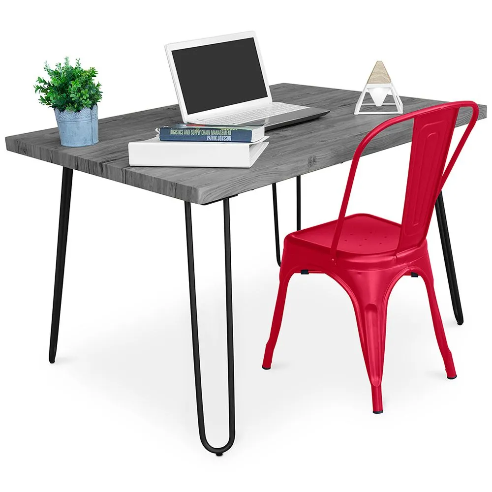 Ensemble de Bureau - Design Industriel 120cm - Hairpin + Chaise de Salle à Manger - Stylix image 8
