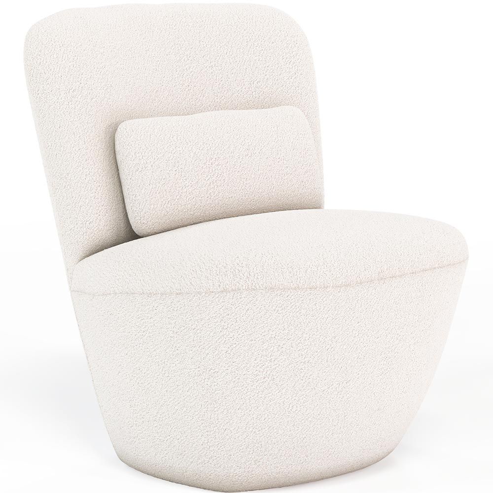 Fauteuil design En Bouclette Fausse Fourrure Tapissée - Boucles Blanches - Carla image 8