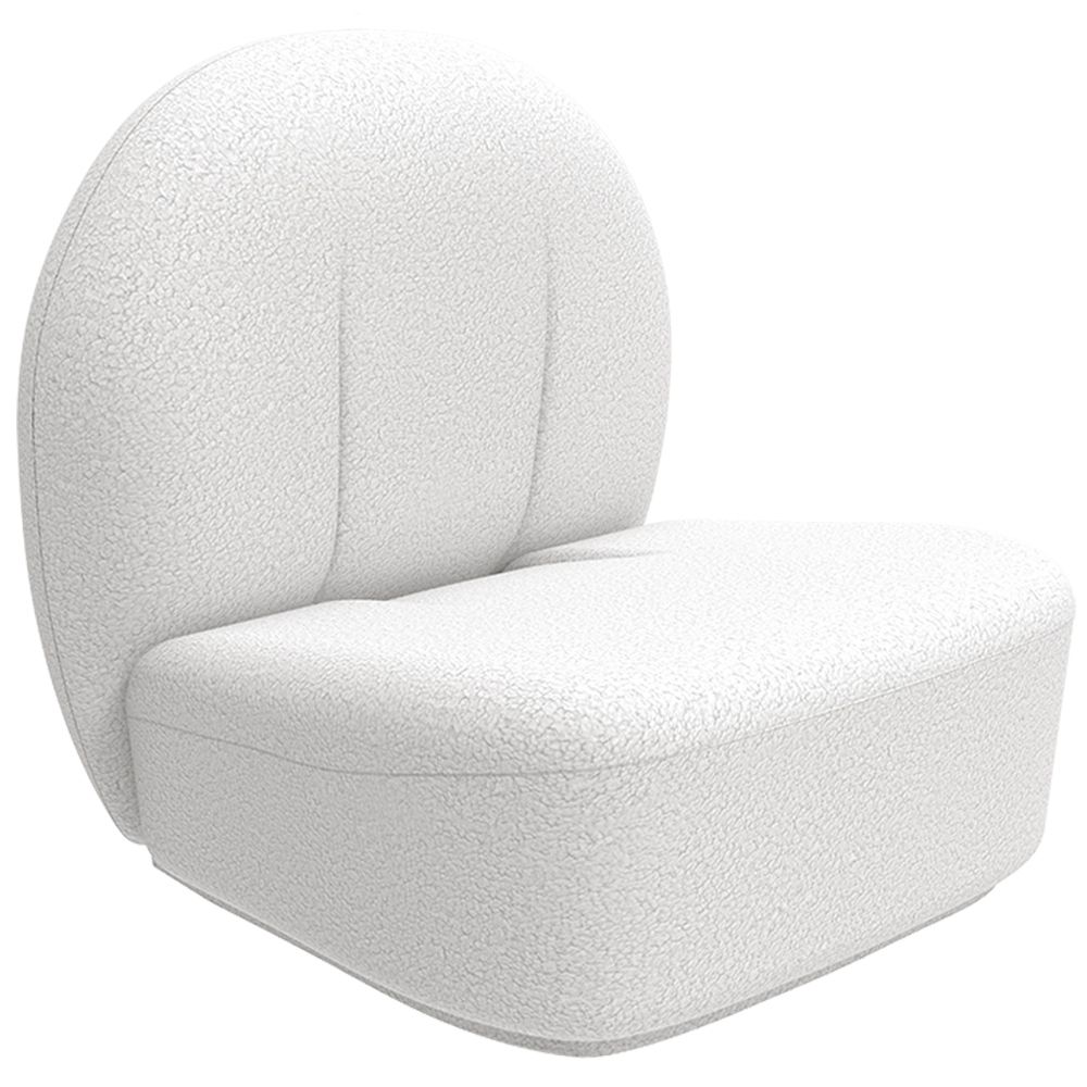 Fauteuil design En Bouclette Fausse Fourrure Tapissée - Boucles Blanches - Loraine image 8