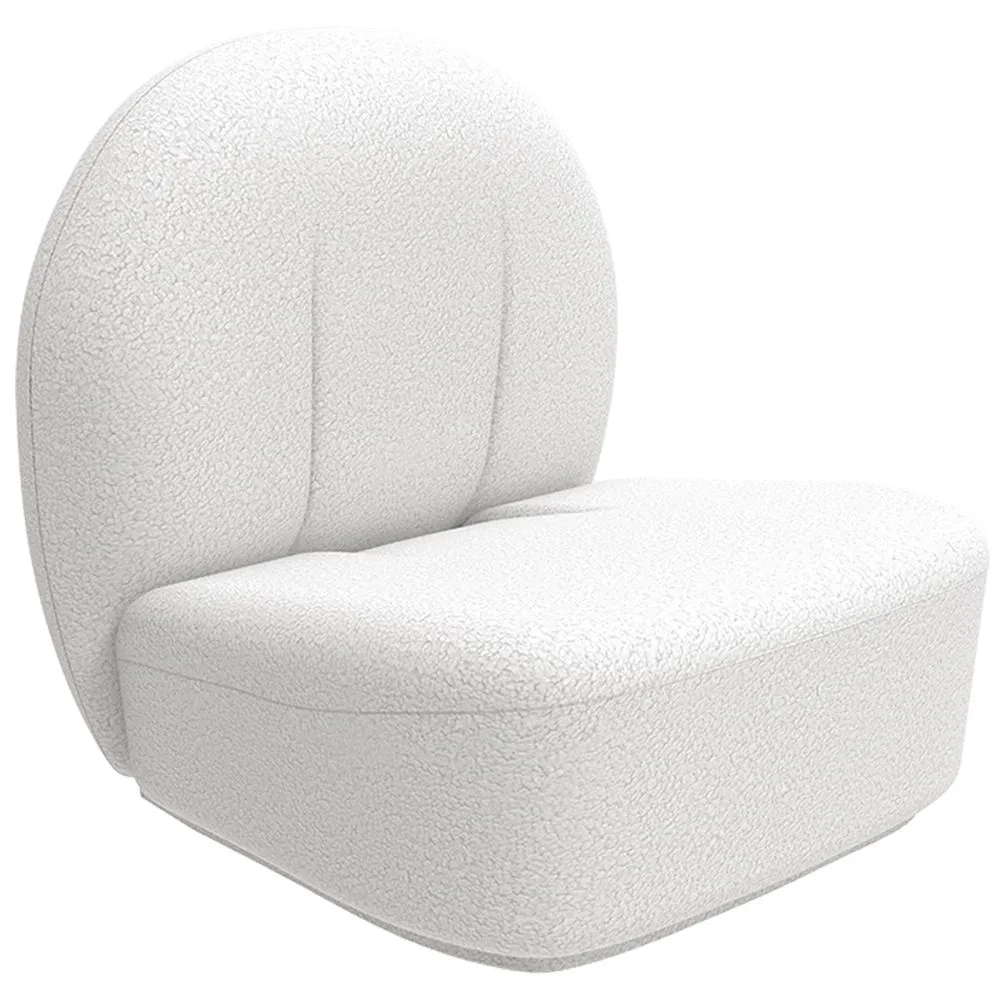 Fauteuil design En Bouclette Fausse Fourrure Tapissée - Boucles Blanches - Loraine image 8