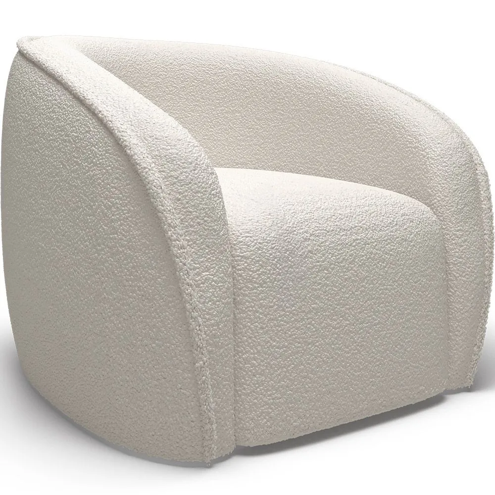 Fauteuil avec accoudoirs - Tapissé en tissu bouclé - Seral image 8