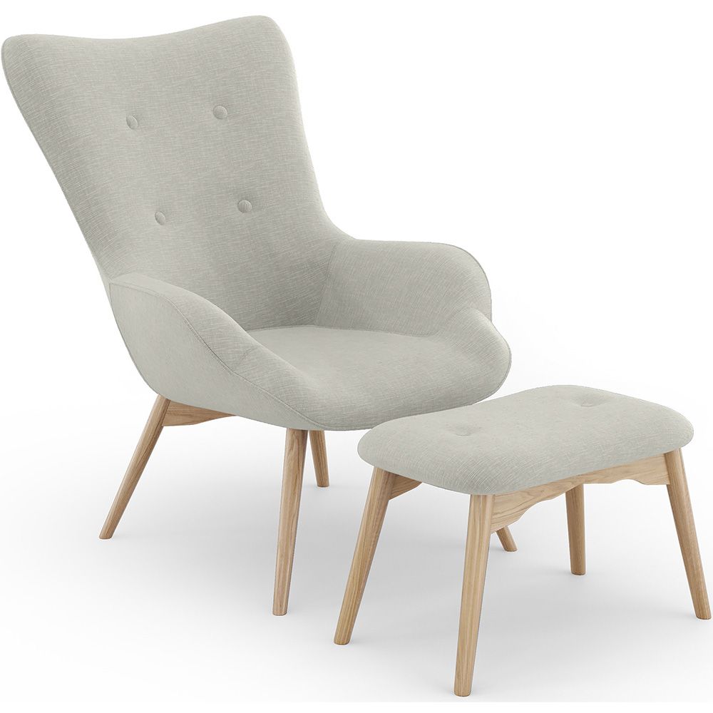 Fauteuil avec Repose-Pieds - Revêtement en Lin - Huda image 8