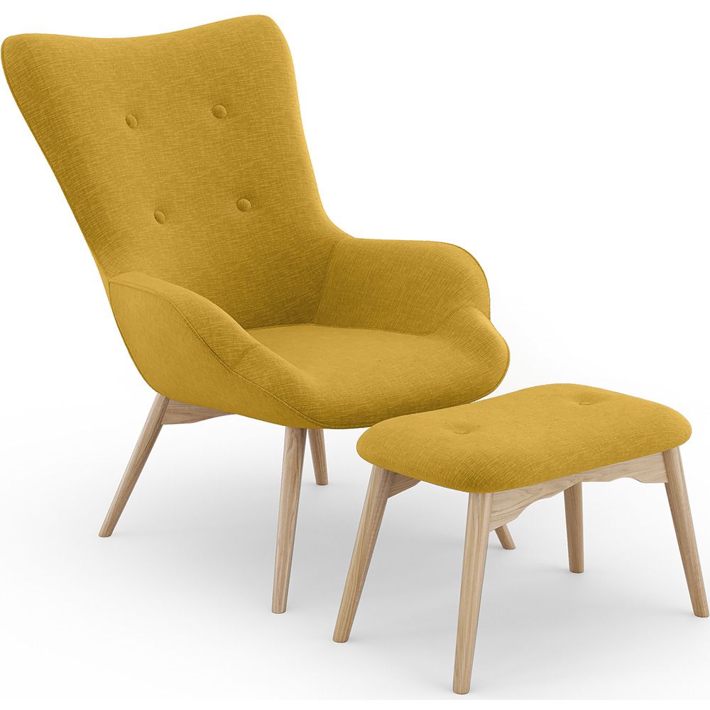 Fauteuil avec Repose-Pieds - Revêtement en Lin - Huda image 8