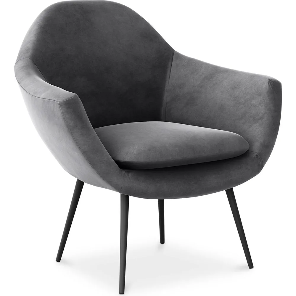 Fauteuil avec Accoudoirs - Revêtu de Velours - Eila image 8