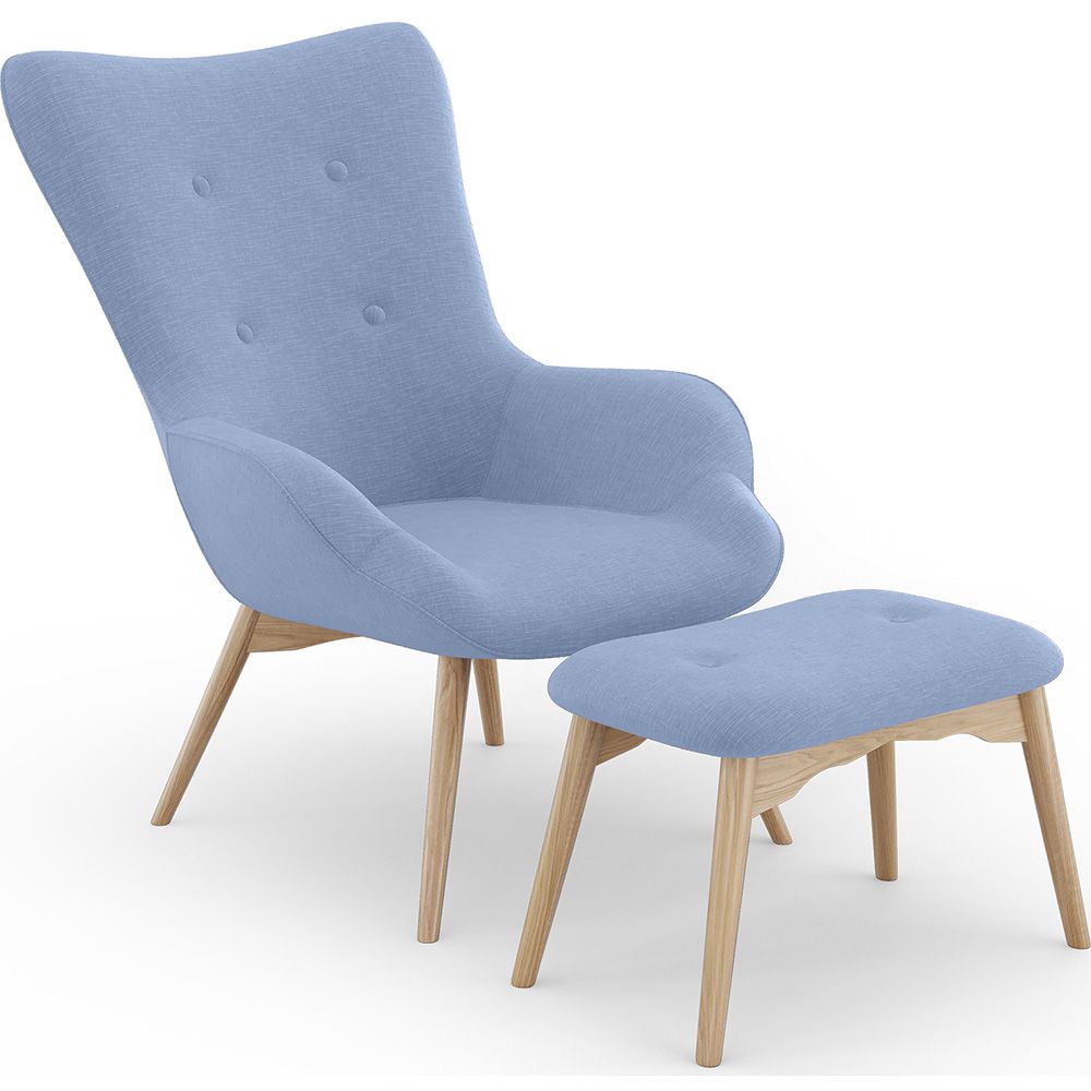 Fauteuil avec Repose-Pieds - Revêtement en Lin - Huda image 8
