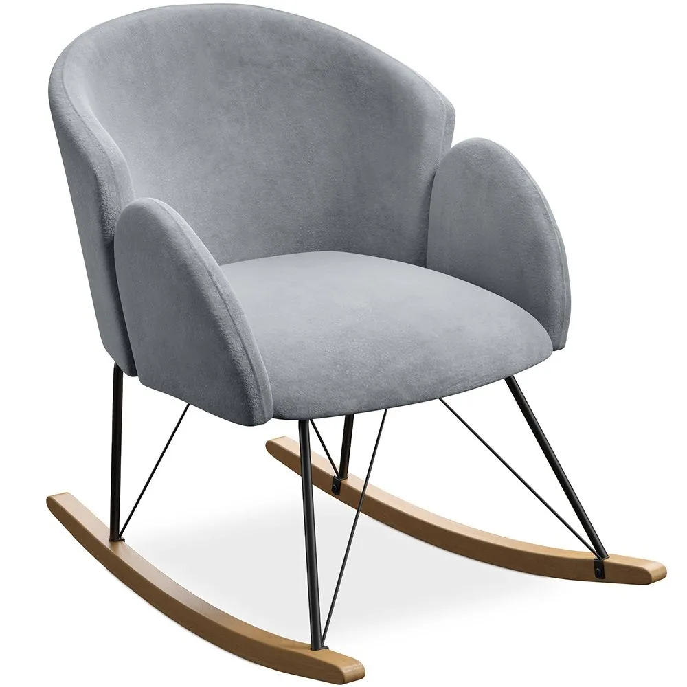  Fauteuil à Bascule avec Accoudoirs - Revêtu en Velours - Freia image 8