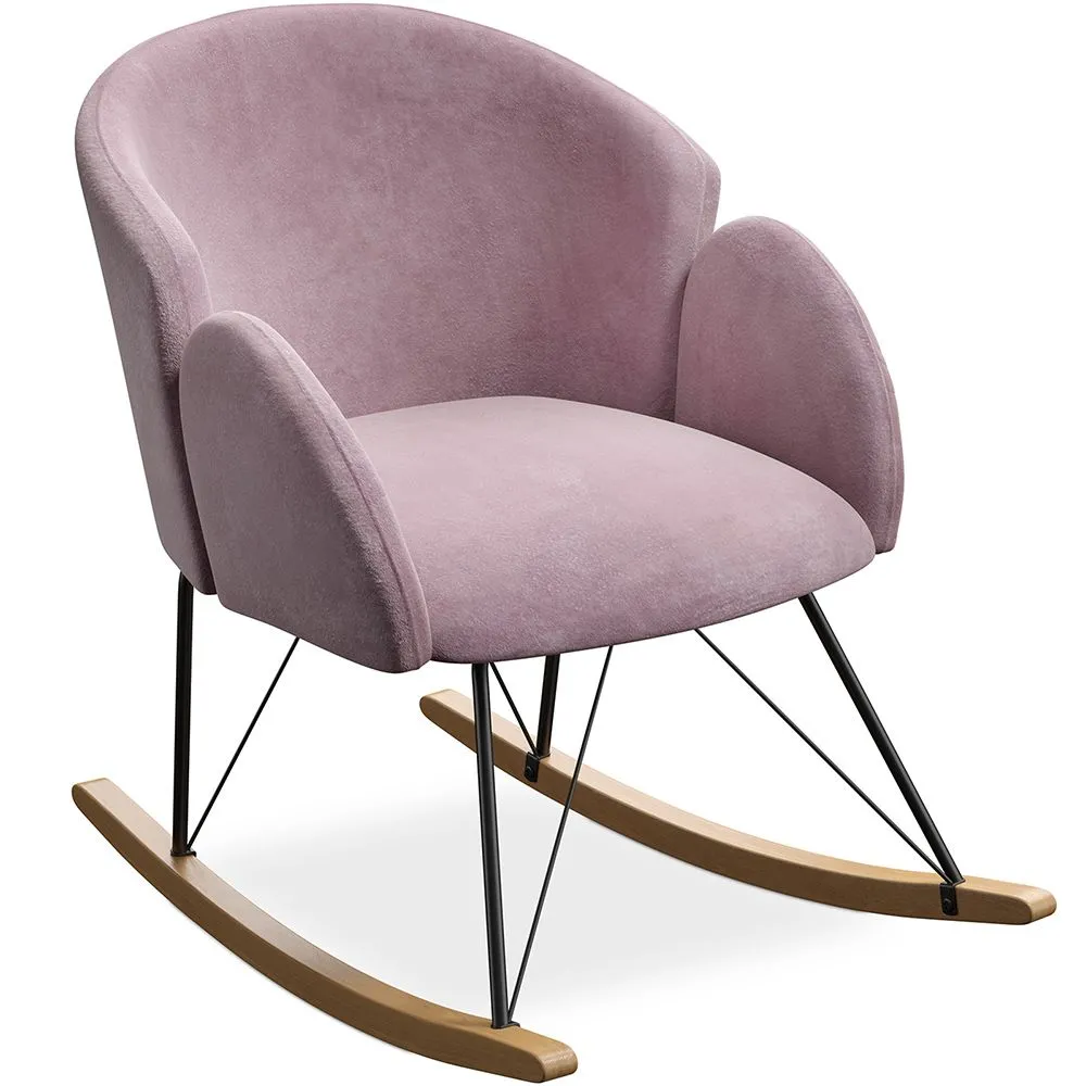  Fauteuil à Bascule avec Accoudoirs - Revêtu en Velours - Freia image 8