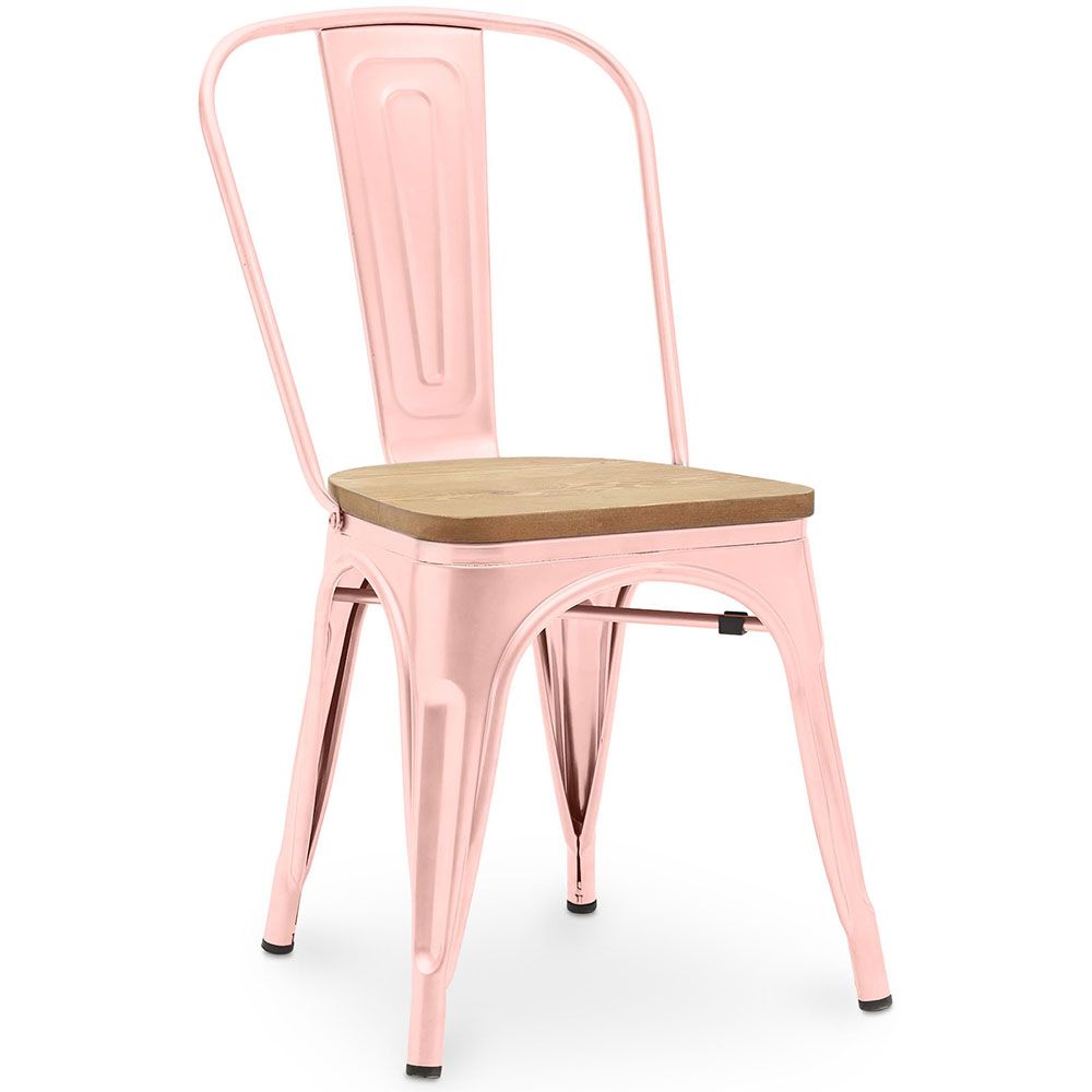 Chaise de salle à manger - Design industriel - Acier et bois - Nouvelle édition - Stylix image 8